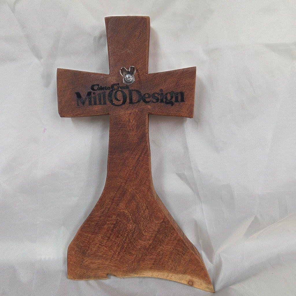 Mesquite Cross with natural colors, hanging cross wall art
