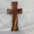 Mesquite Cross with natural colors, hanging cross wall art