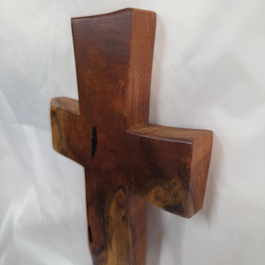 Mesquite Cross with natural colors, hanging cross wall art