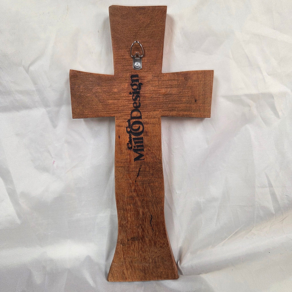 Mesquite Cross with natural colors, hanging cross wall art