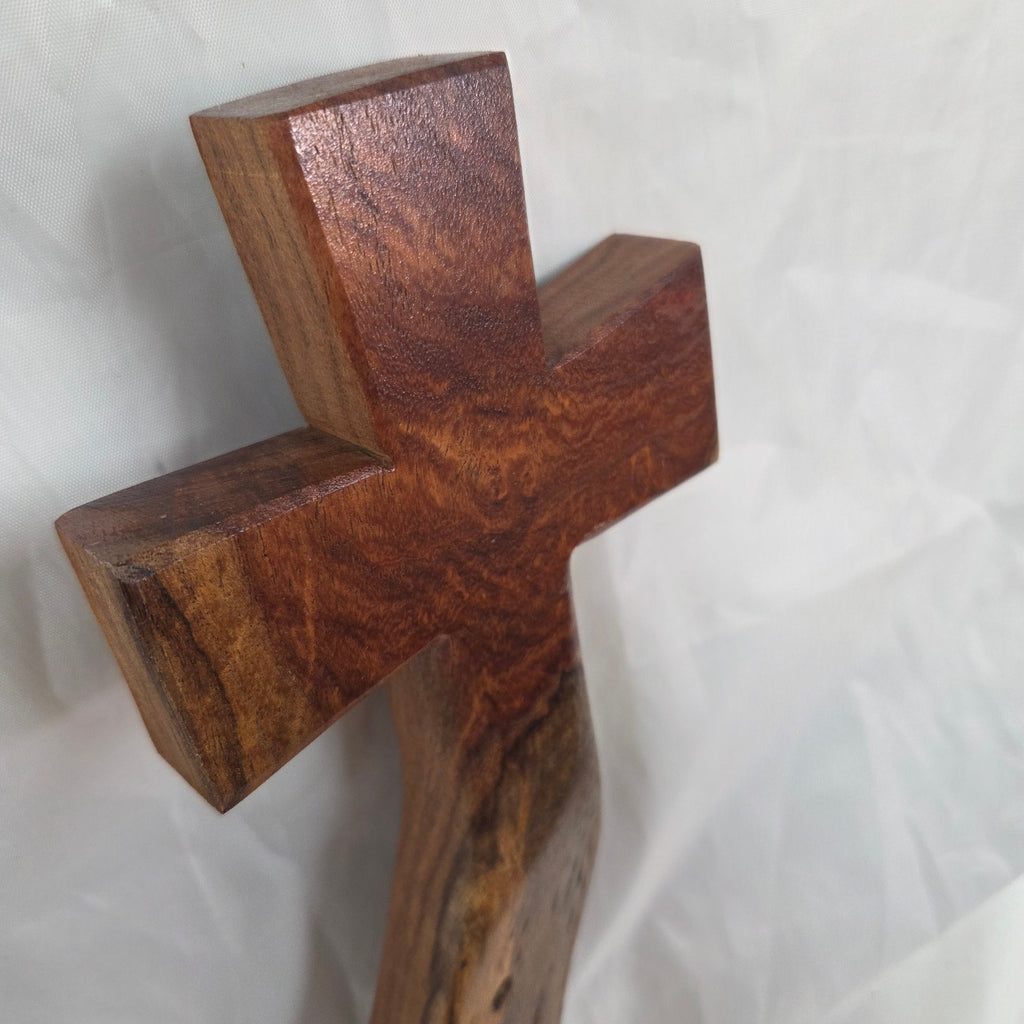 Mesquite Cross with natural colors, hanging cross wall art