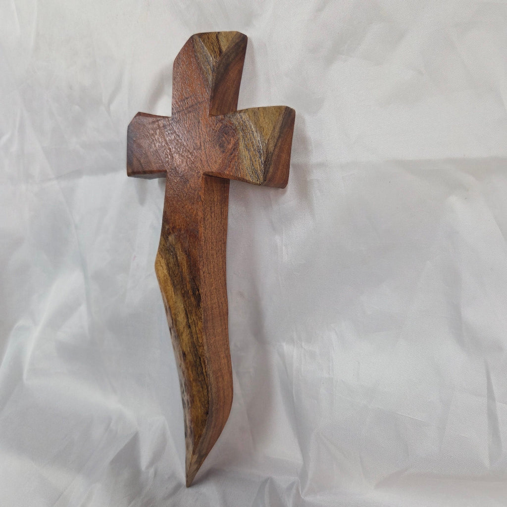 Mesquite Cross with natural colors, handing cross wall art