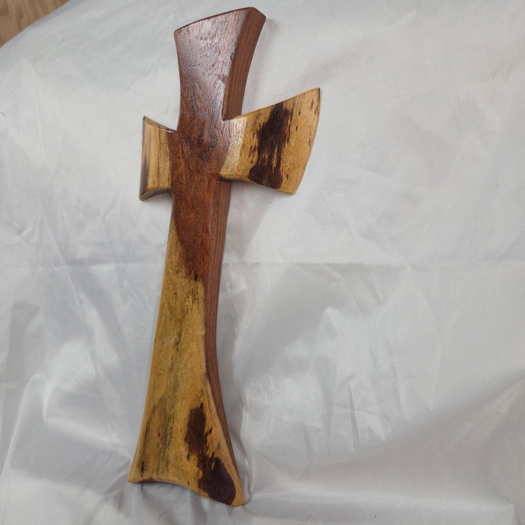 Mesquite Cross with natural colors, handing cross wall art