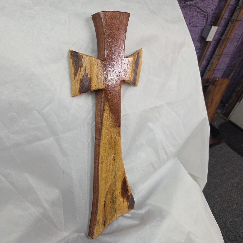 Mesquite Cross with natural colors, handing cross wall art