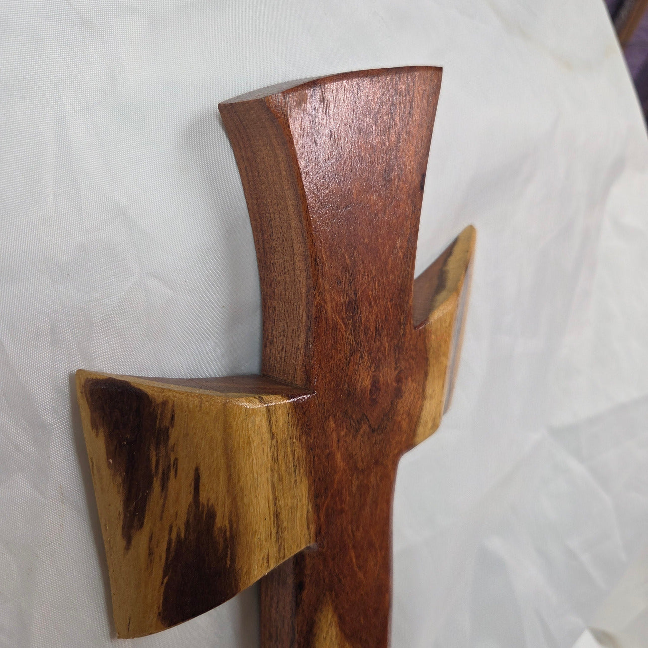 Mesquite Cross with natural colors, handing cross wall art