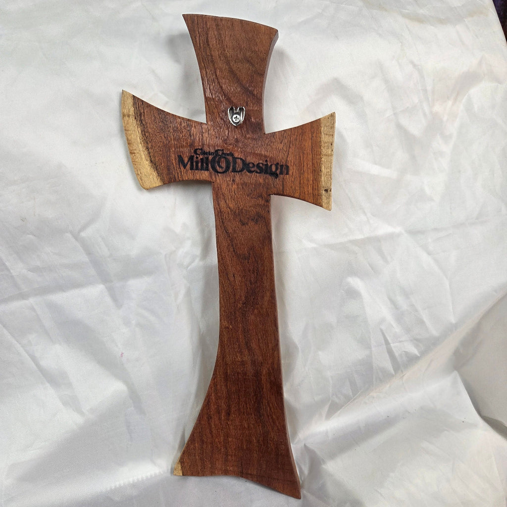 Mesquite Cross with natural colors, handing cross wall art