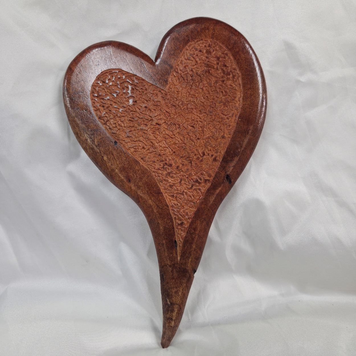 Mesquite Handing heart wall art with Hand carved center section