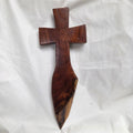 Mesquite Cross with natural colors, hanging cross wall art
