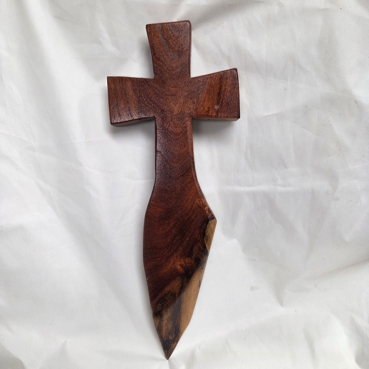 Mesquite Cross with natural colors, hanging cross wall art