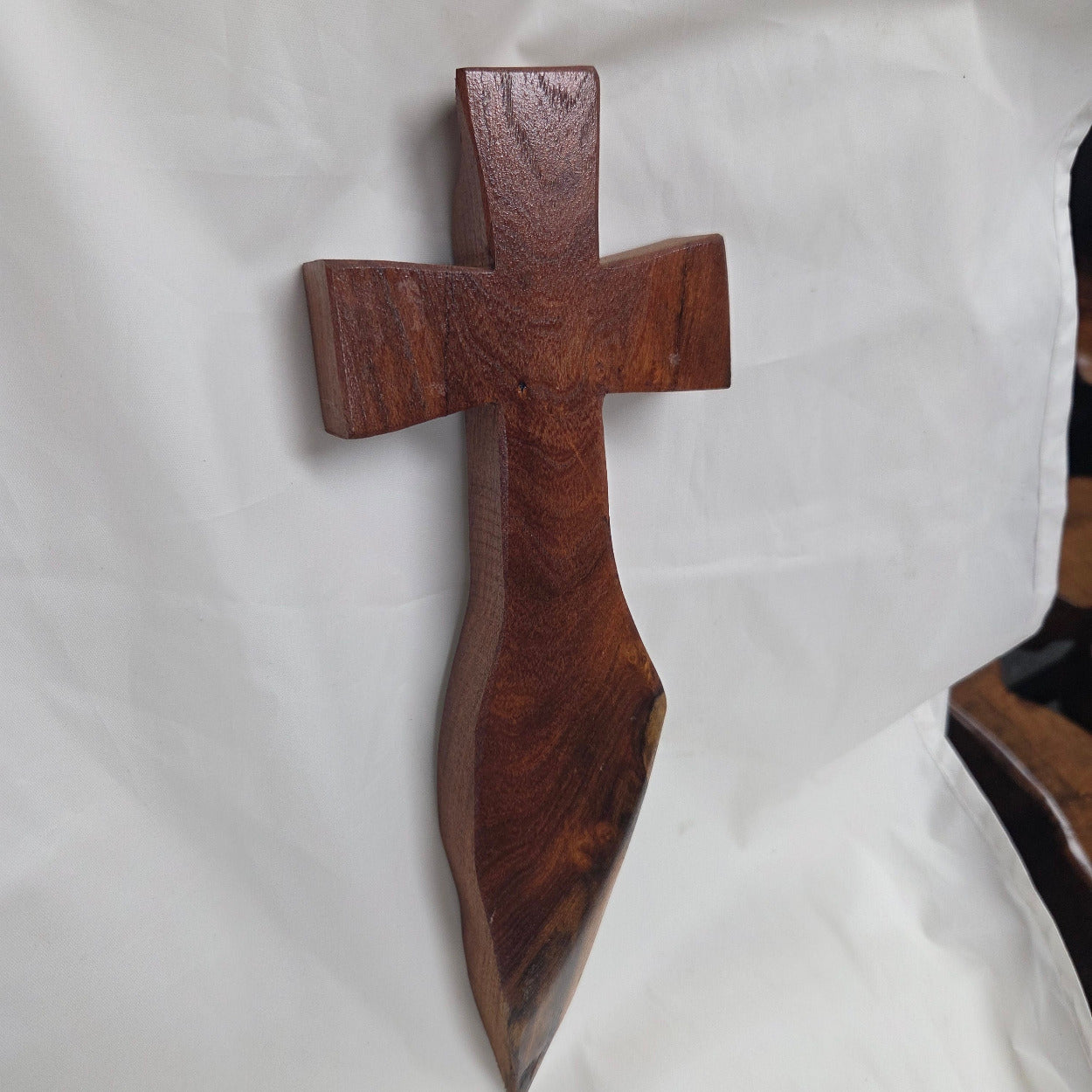 Mesquite Cross with natural colors, hanging cross wall art