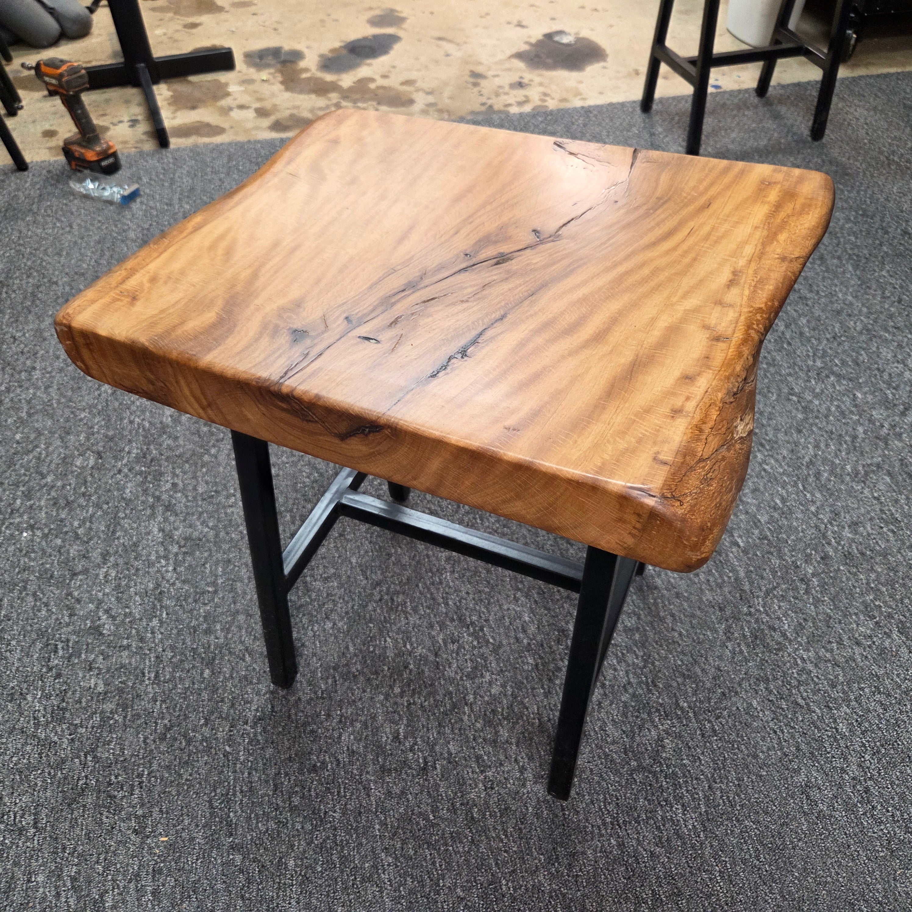 Live Edge Live Oak End Table – 2⅜" Thick Solid Hardwood Top