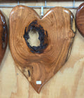 Mesquite Hanging Heart Wall Art – Natural Wood Décor – 14 1/2"x10"