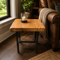 Live Edge Live Oak End Table – 2¼" Thick Solid Hardwood Top